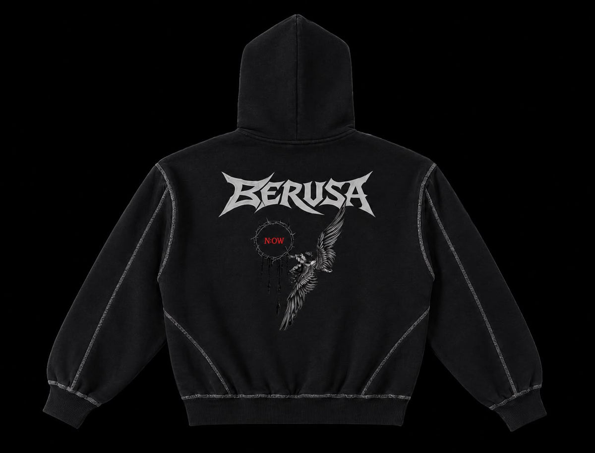 BERUSA - Boxy Fleece Zip Hoodie